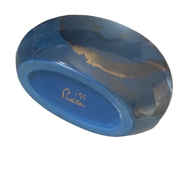 Vintage Nielsen's Ceramics Overlay Handmade Turquoise Napkin Holder Rare to Find - Picture 9 of 16